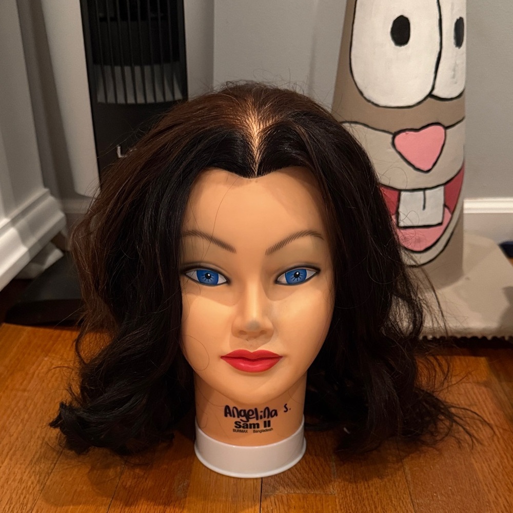 Dark Brown Hair Mannequin Head